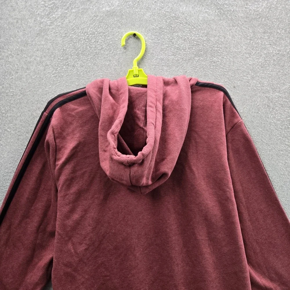 Adidas‎ Men Hoodie L Maroon Fleece Activewear Long Sleeve